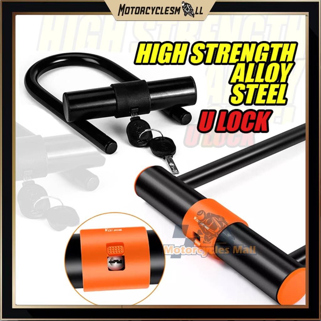 U Shaped Anti-theft lock Fork Lock Heavy Duty Security Chain Lock รถจักรยานยนต์ Motosikal มอเตอร์ Ku