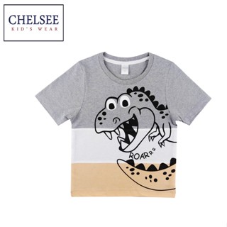 Chelsee เสื้อยืดคอกลม เด็กผู้ชาย รุ่น 127814 ลายไดโนเสาร์ อายุ 3-11ปี ผ้า 100%Cotton ผ้านุ่ม เสื้อผ้าเด็กแฟชั่น