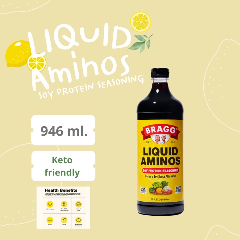 Bragg Liquid Aminos 946 ml. ขวดใหญ่คุ้มสุด ดีต่อสุขภาพสุดๆ