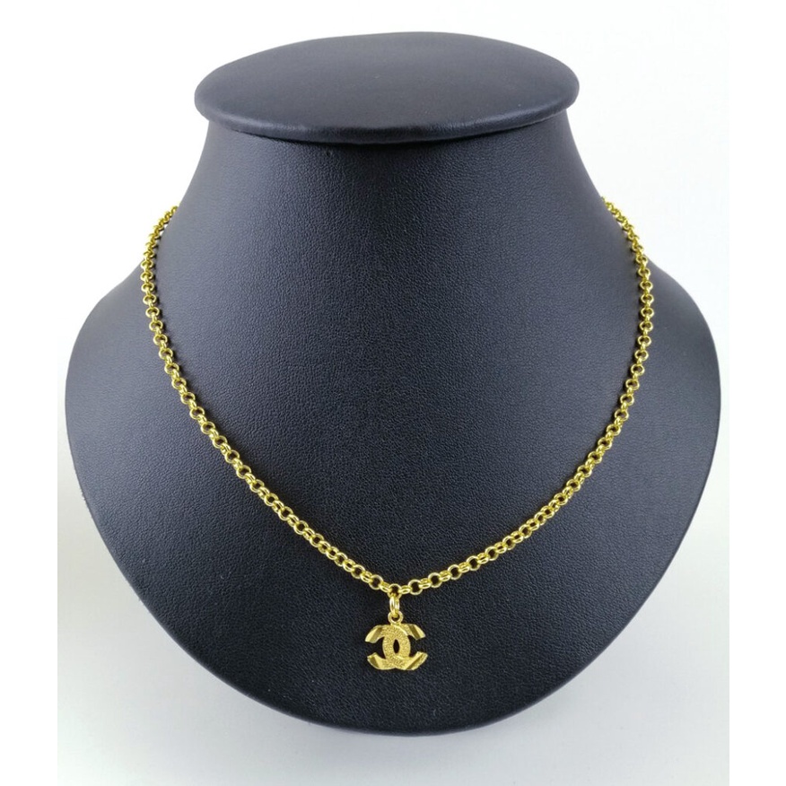 สร้อยคอผ่าหวาย จี้ทอง CC 2สลึง 18นิ้ว 24K งาน 5 ไมครอน ทองไมครอน ทองชุบ ทองปลอม