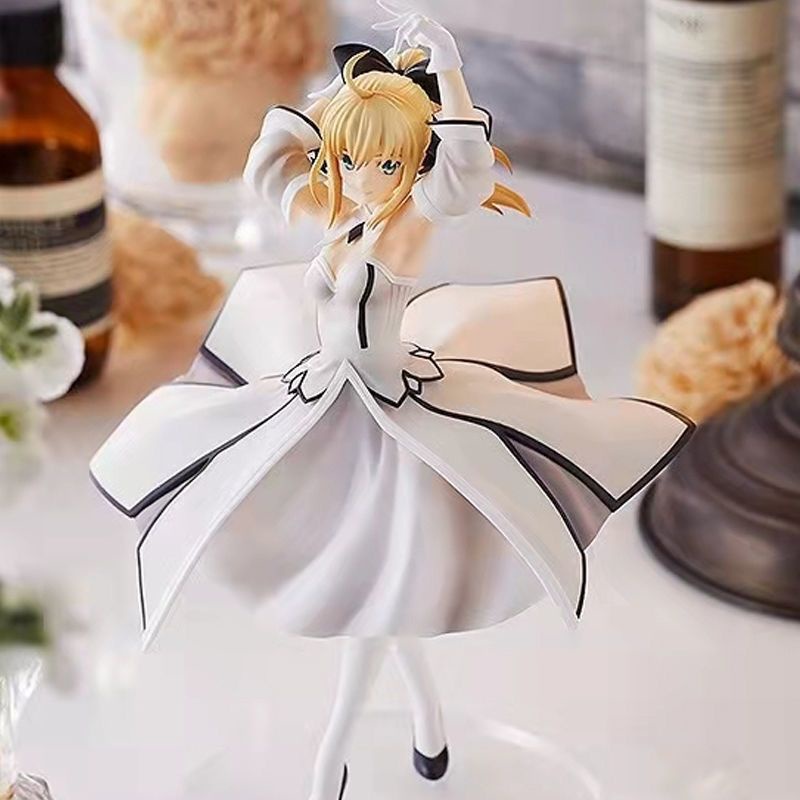 โมเดลฟิกเกอร์ PVC อนิเมะ Fate stay Night Figure Altria Pendragon สีขาว