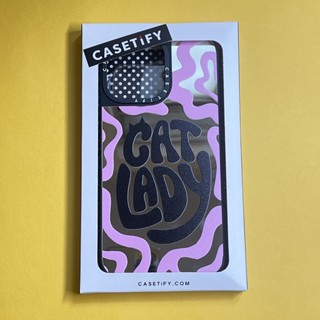 Casetify X CAT LADY เคสโทรศัพท์มือถือ PC แข็ง ปิดด้านหลัง กระจก สีเงิน สําหรับ Apple IPhone 14 Pro Max 14 Plus 11 12 Pro 12 13 Pro Max Mini 6 7 8 Plus SE2020 X XS Max XR