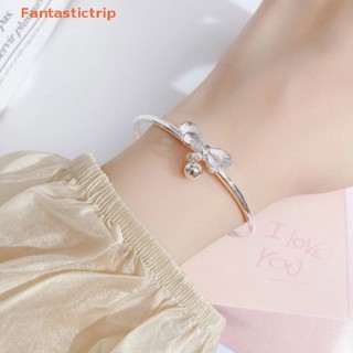 Fantastictrip เงินโบว์ระฆังสุภาพสตรีหรูหรากําไลเครื่องประดับพู่ระฆังเสน่ห์สร้อยข้อมือกําไลเครื่องประดับน่ารักงานแต่งงานของขวัญแฟชั่น