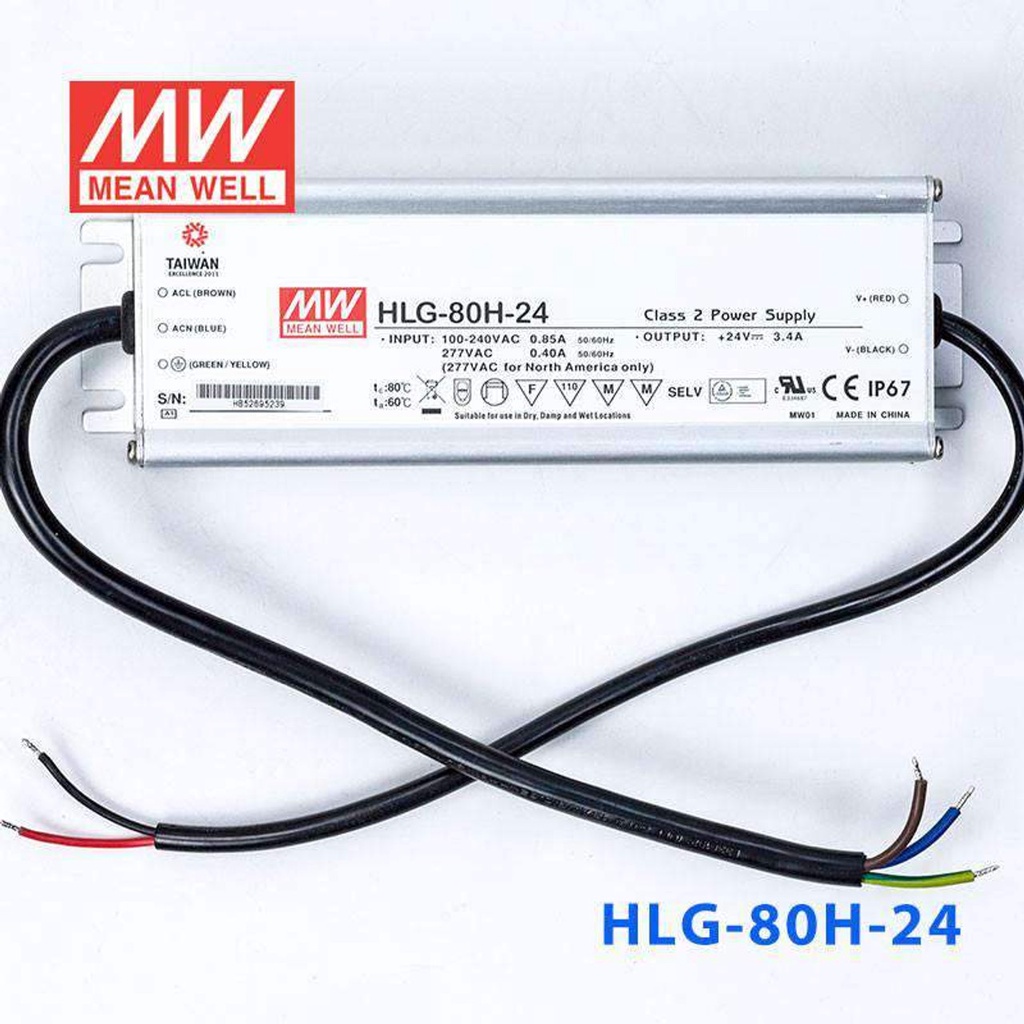 MEANWELL พาวเวอร์ซัพพลาย HLG-80H-24, HLG-80H-24A, HLG-80H-24B