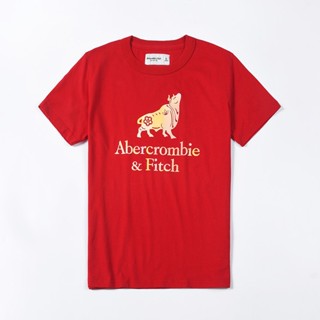 เสื้อยืดแขนสั้นลําลอง คอกลม ผ้าฝ้ายแท้ พิมพ์ลาย Abercrombie Fitch af ทรงสลิมฟิต สําหรับผู้ชาย