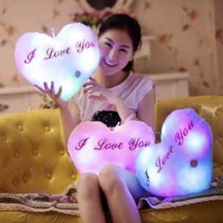 No Brand หมอนหัวใจ I Love You มีไฟ LED ไฟจะเปลี่ยนสีไปเรื่อยๆ ไม่แถมถ่าน