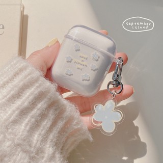 เคสหูฟังบลูทูธ TPU นิ่ม แบบใส ลายดอกไม้ สําหรับ Airpods 1 2 3 PRO 2 PRO2 Airpods2 inpods 12 I12