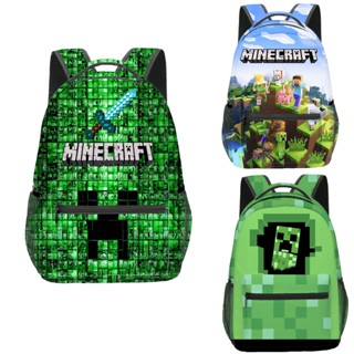 กระเป๋าเป้สะพายหลัง กระเป๋านักเรียน พิมพ์ลายการ์ตูน Minecraft ขนาด 40x30 X 17 เซนติเมตร สําหรับเด็ก