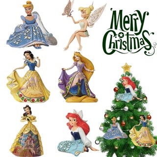 Merry Christmas Pendant Disney Princess Pendant Ornaments Acrylic Xmastree Party Decoration Cinderella Snow White Ariel Belle Hanging Pendant Decor