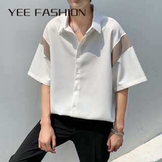 YEE Fashion  เสื้อยืด เสื้อ ผู้ชาย ทรงหลวม ขนาดใหญ่  ระบายอากาศได้ดี แฟชั่นฤดูร้อน ทันสมัย พิเศษ ins สวย YEE22112505 37Z230910