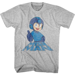 Thumb Up Mega Man T-Shirt เสื้อเด็กหญิง เสื้อวินเทจผญ Tee เสื้อเชิ้ตชาย