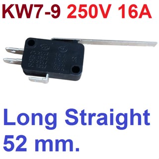 ไมโครสวิทช์ ก้านยาว 52mm. KW7-9 SPDT Long Straight Lever Micro Switch Momentary 125/250V 16A Long pole