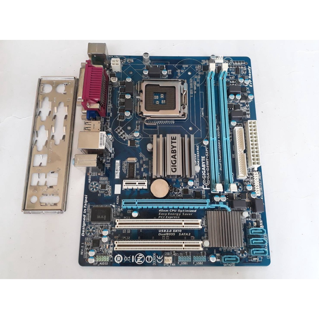 Mainboard 775 Gigabyte GA-G41MT-S2PT REV 2.1 สำหรับใส่แรม DDR3 พร้อมฝาหลัง