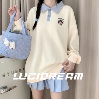 LUCIDREAM เสื้อกันหนาว เสื้อแขนยาว เสื้อกันหนาว ผู้หญิง 2022สินค้ามาใหม่ วินเทจ  Oversize เกาหลี ใส่สบายๆ ทรงหลวม สไตล์สปอร์ต PL45Z22110117