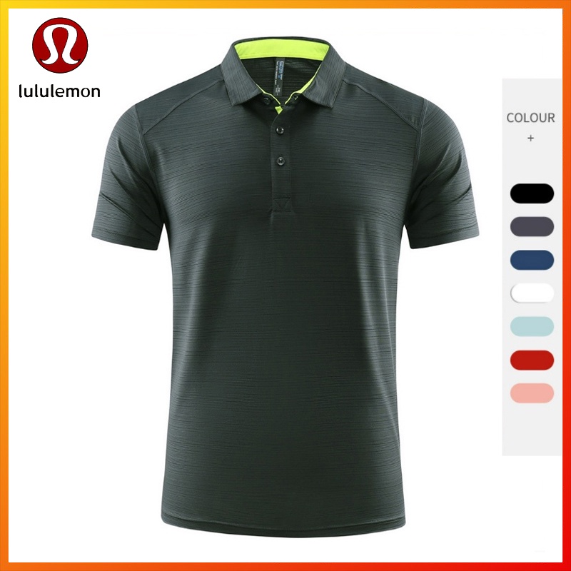 Lululemon เสื้อโปโลแขนสั้น ทรงหลวม แบบแห้งเร็ว สําหรับออกกําลังกาย D15003