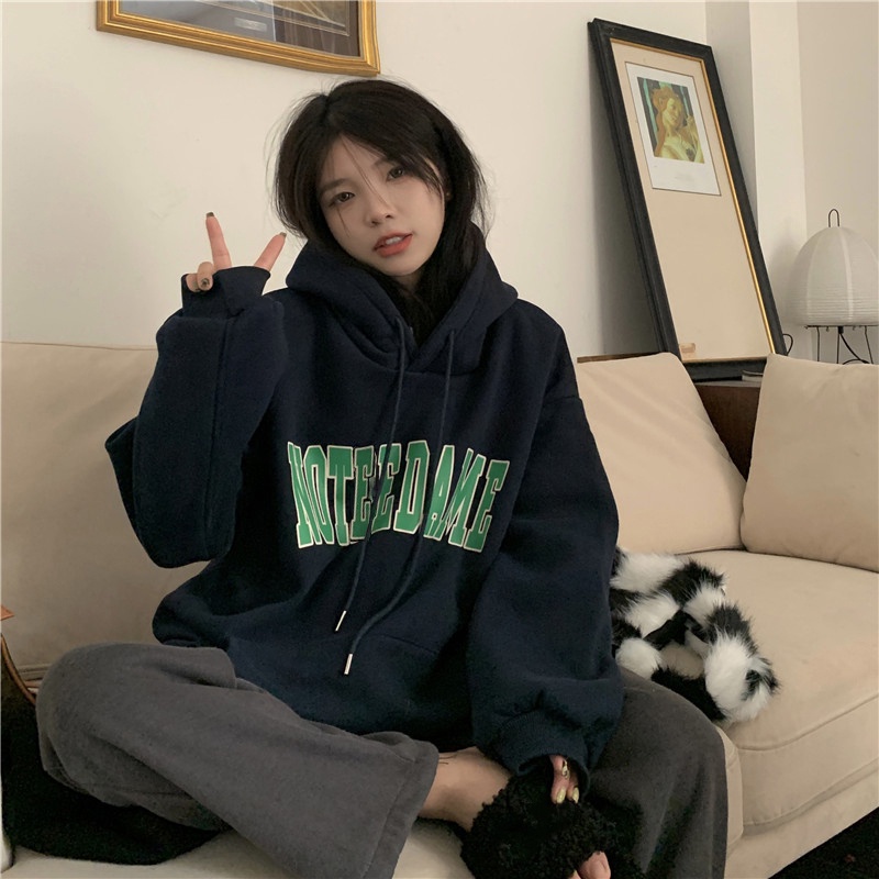 ส่งไวจากไทย SELLDA เสื้อสเวตเตอร์ ลายพิมพ์ แขนยาว สไตล์เกาหลี โอเวอร์ไซซ์ สำหรับผู้หญิง