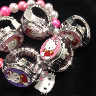 Hello Kitty Watch Ring Harajuku Style Millennium Spice Girl Earth Cool Bungee Ring Creative Child Fun Electronic Watch