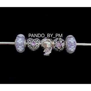 (พร้อมส่ง) Pandora Charm เซ็ตชาร์มเจ้าหญิงราพันเซลสีม่วง ชาร์มเซ็ตสีม่วง ชาร์มPandora ของเเท้100%