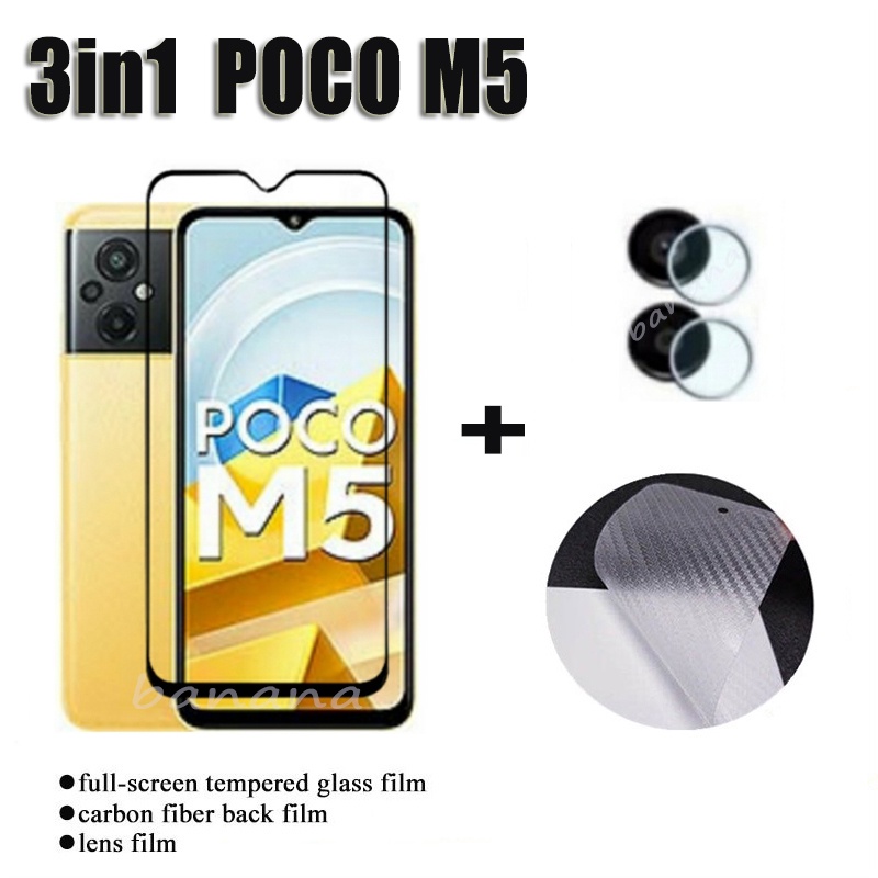 ฟิล์มกระจกนิรภัยกันรอยหน้าจอ และเลนส์ 3 in 1 สําหรับ Xiaomi POCO M5 M 5 POCO M5 POCO M4 5G C40 POCO F4 F3 GT POCO M3 Pro 5G 4G