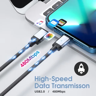 Fonken สายเคเบิลแม่เหล็ก USB C PD 65W USB C เป็น Type C 27W Type C เป็น iOS สําหรับโทรศัพท์ iP Samsung