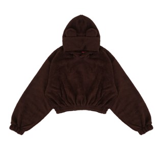 Sherpa เสื้อฮู้ดดี้ // NDB // CINNAMON BROWN // CROP