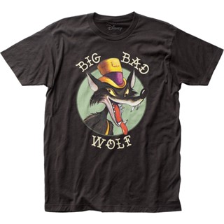 Big Bad Wolf Disney T-Shirt เสื้อยืดสีขาวผู้ชาย เสื้อยืดแฟชั่น เสื้อยืด เสื้อยื