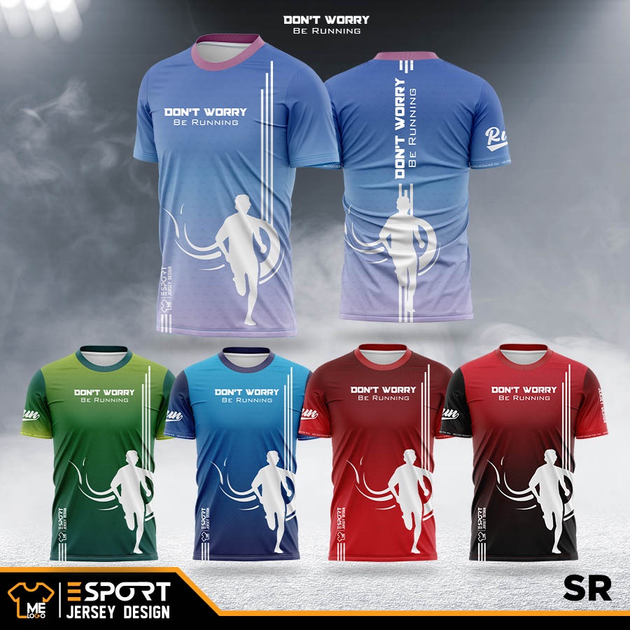 เสื้อกีฬาผู้ชาย ผู้หญิง (SR.11-SR.15) พิมพ์ลายทั้งตัว ใส่วิ่ง เบาสบายระบายอากาศได้ดี