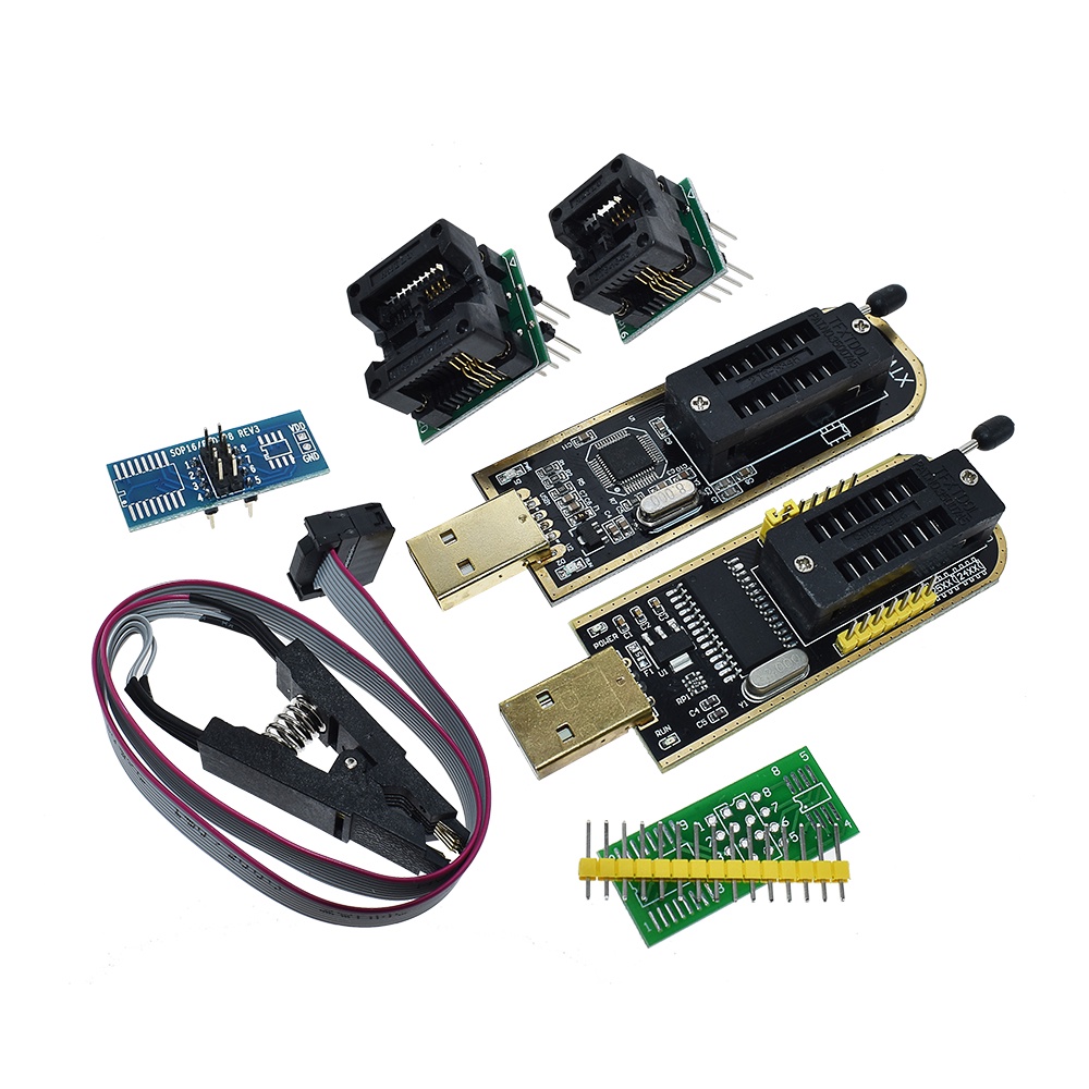 โมดูลโปรแกรมเมอร์ CH341A 24 25 Series EEPROM Flash BIOS CH341 USB และคลิปทดสอบ SOIC8 SOP8 สําหรับ EEPROM 93CXX 25CXX 24CXX