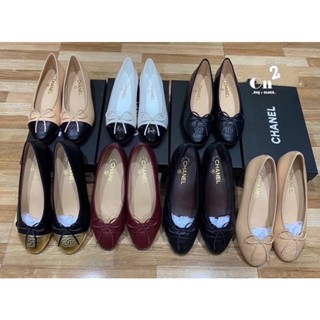 รองเท้าคัชชูทรงบัลเล่ต์ Chanel ballerina flats งาน1:1 พร้อมกล่องอุปกรณ์ครบเซต