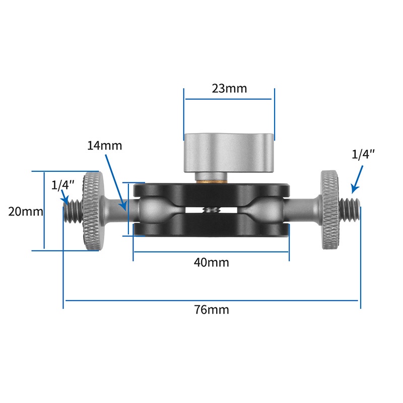 ขาตั้งกล้องวิดีโอ สกรู 1/4 นิ้ว CNC สําหรับกล้อง SLR ไฟ LED ไมโครโฟน