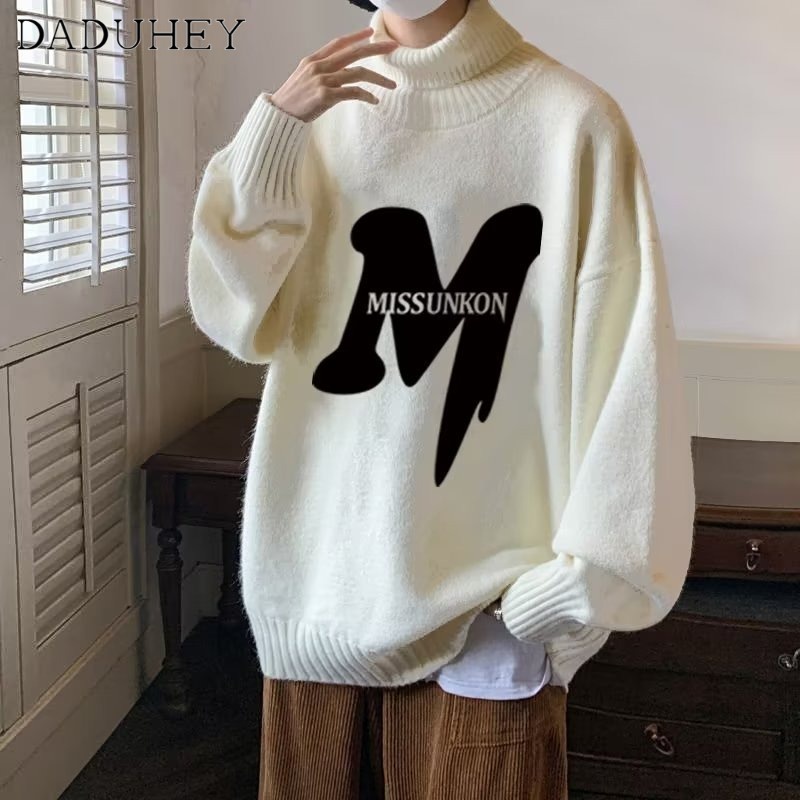 DaDuHey Men's Autumn and Winter Korean Style Trendy Thick Sweater Ins Fashionable All-Match Loose Sweater