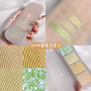 พาเลท 4 in 1 บลัชออน ไฮไลท์ XIYUAN Chestnut 4สี Highlighter Powder Repair Palette