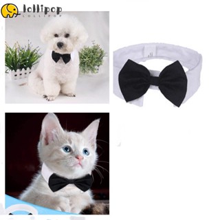 Lollipo1 Cat Tuxedo Collar Black Dog Bow Tie Adjustable for Small Pets Weddings Birthday Party Grooming Accessories