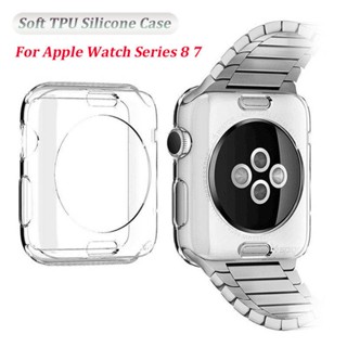 เคสซิลิโคน TPU นิ่ม แบบใส กันกระแทก สําหรับ Apple Watch Series 8 7 6 5 4 SE SE2 45 มม. 41 มม. 44 มม. 40 มม.