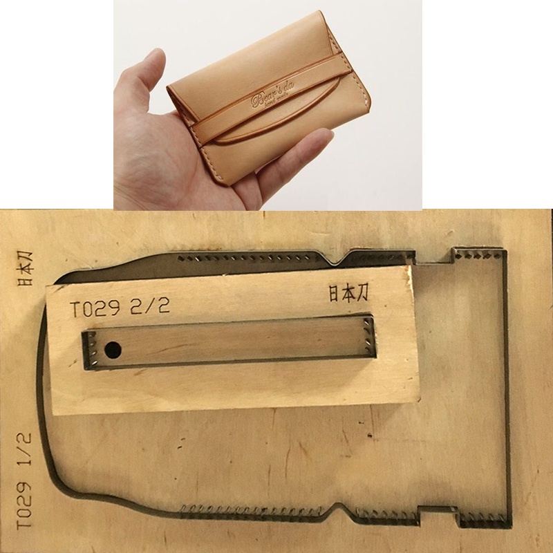 Handmade หนังมีด Die ญี่ปุ่นใบมีดเหล็ก DIY ไม้ตาย Stencil สําหรับหนังหัตถกรรมผู้ถือบัตร Die Cut มีด Mould ชุด Hand Punch เครื่องมือเย็บ 2 ชิ้น