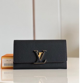 พรี​ ราคา4600 Lv louis vuitton capucines หนังแท้ คลัทช์ กระเป๋าสตางค์  กระเป๋าเงิน เหรี