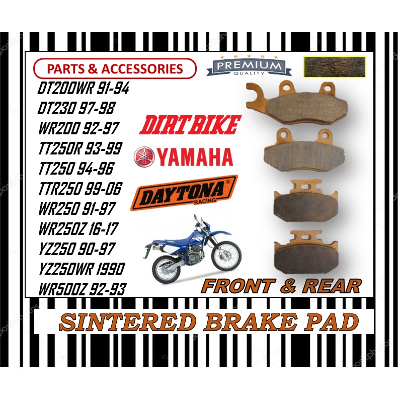 YAMAHA DT200WR DT230 WR200 WR250 WR250Z TT250R TTR250 TT250R YZ250 WR500Z ผ้าเบรคผ้าเสริมยาว LIFE DA