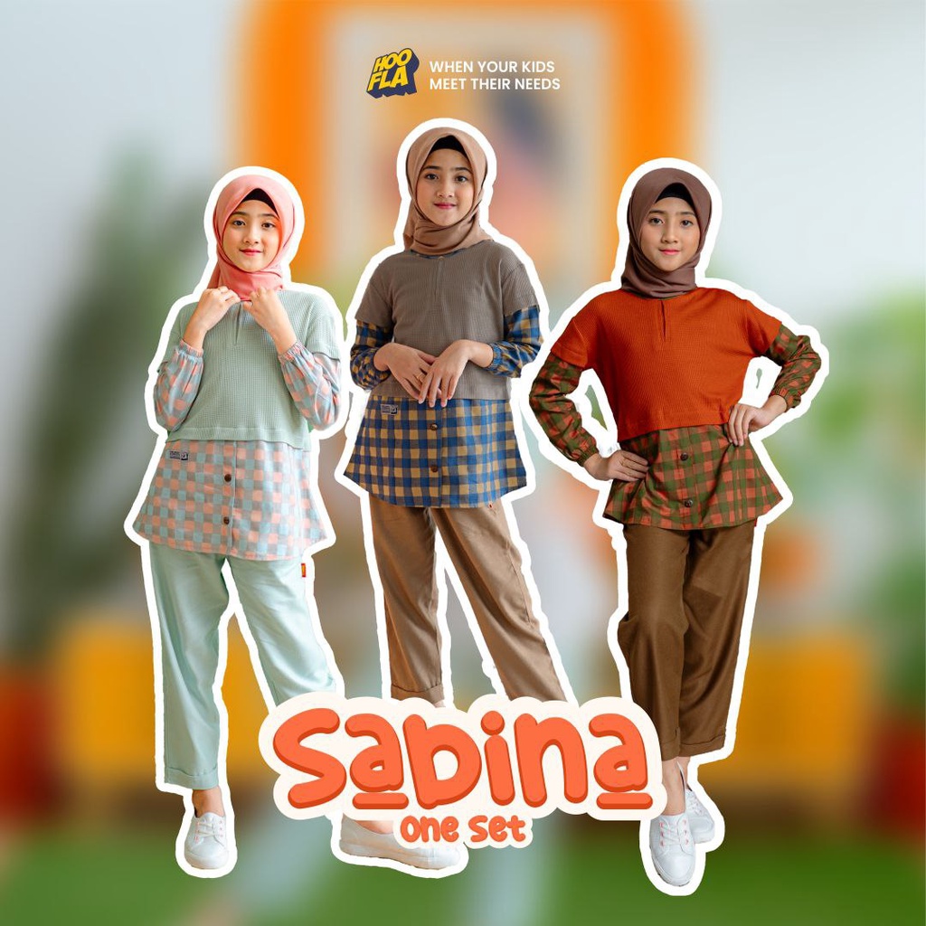 SABINA ONE SET ชุดเสื้อและกางเกงสําหรับสาวผู้หญิง Hoofla Kids / ชุดเสื้อผ้าเด็กผู้หญิงแบบไม่ธรรมดาอย