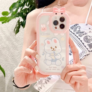 1030 พร้อมส่ง เคสซิลโคนTPU สกรีนลายโบว์กระต่าย-ลายโบว์ชมพู น่ารัก