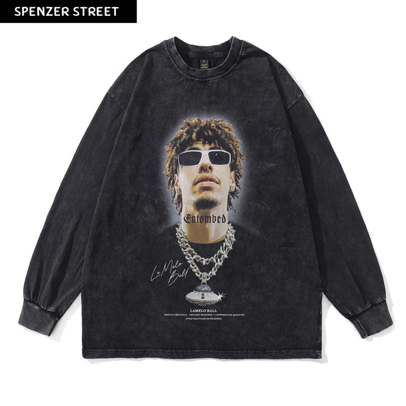 Spenzer.street | 🖤lamello ball swater  เสื้อโอเวอร์ไซส์ เสื้อกันหนาว  แขนยาว เสื้อy2k ทราวิส 2pac ฮิ