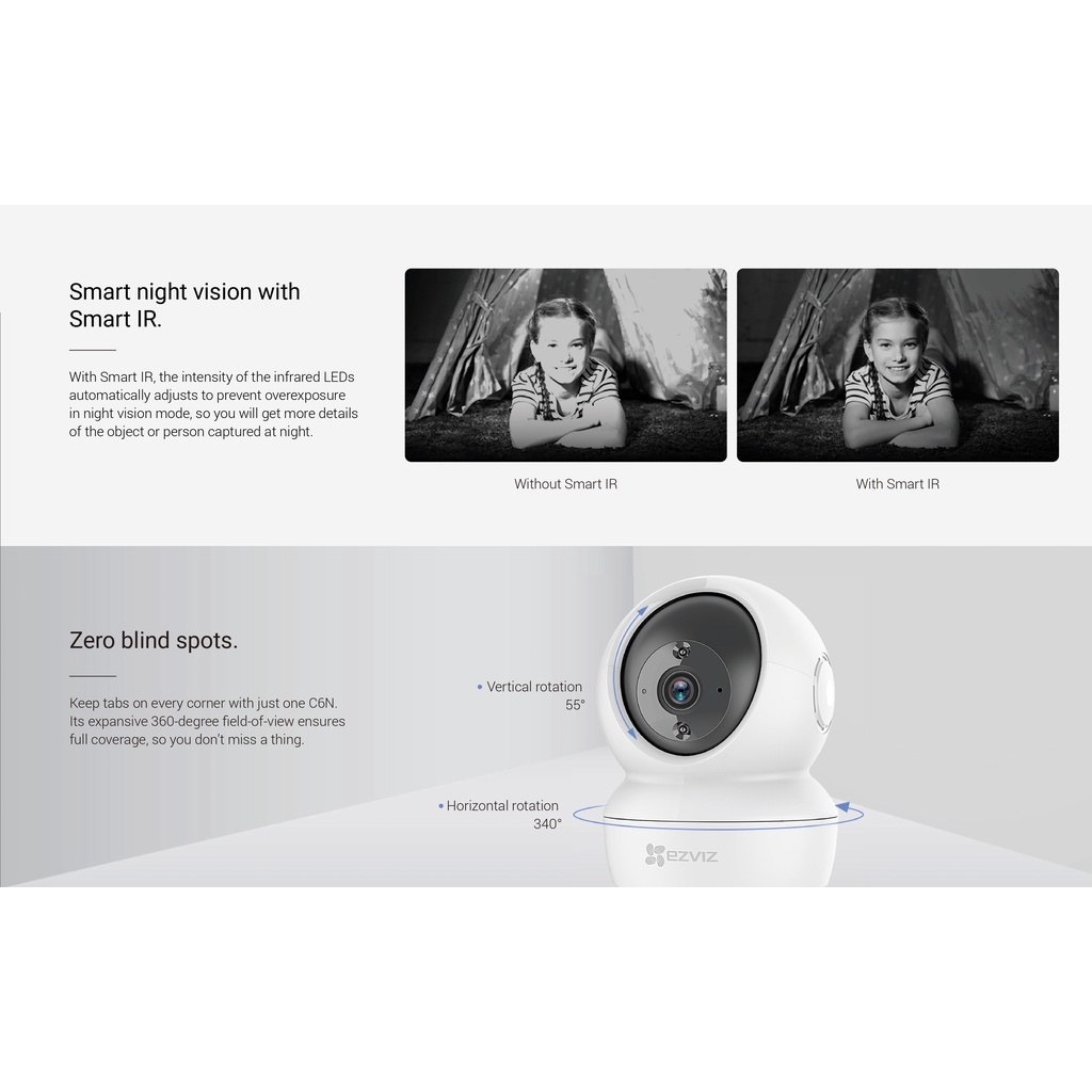 EZVIZ C6N Robot IP Camera กล้องวงจรปิดไร้สาย รุ่น C6N (A0-1C2WFR) 2MP - แบบเลือกซื้อ BY N.T Compute