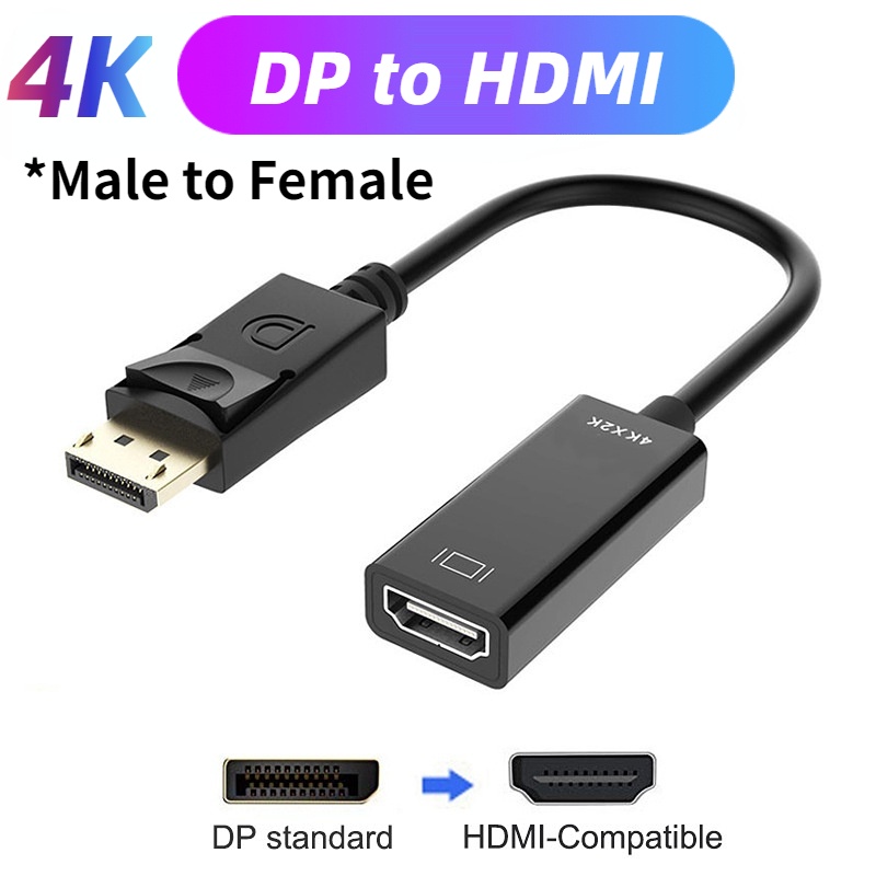 สายแปลง DP เป็น HDMI 4K 30Hz DisplayPort เป็นอะแดปเตอร์ HDMI DisplayPort Converter สําหรับ PC HDTV โปรเจคเตอร์แล็ปท็อป