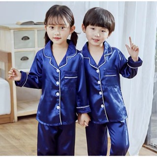 TT2222ชุดนอนเด็กแขนยาวขายาว น่ารักๆผ้าซาติน ราคาถูกๆนิ่มใส่ส…