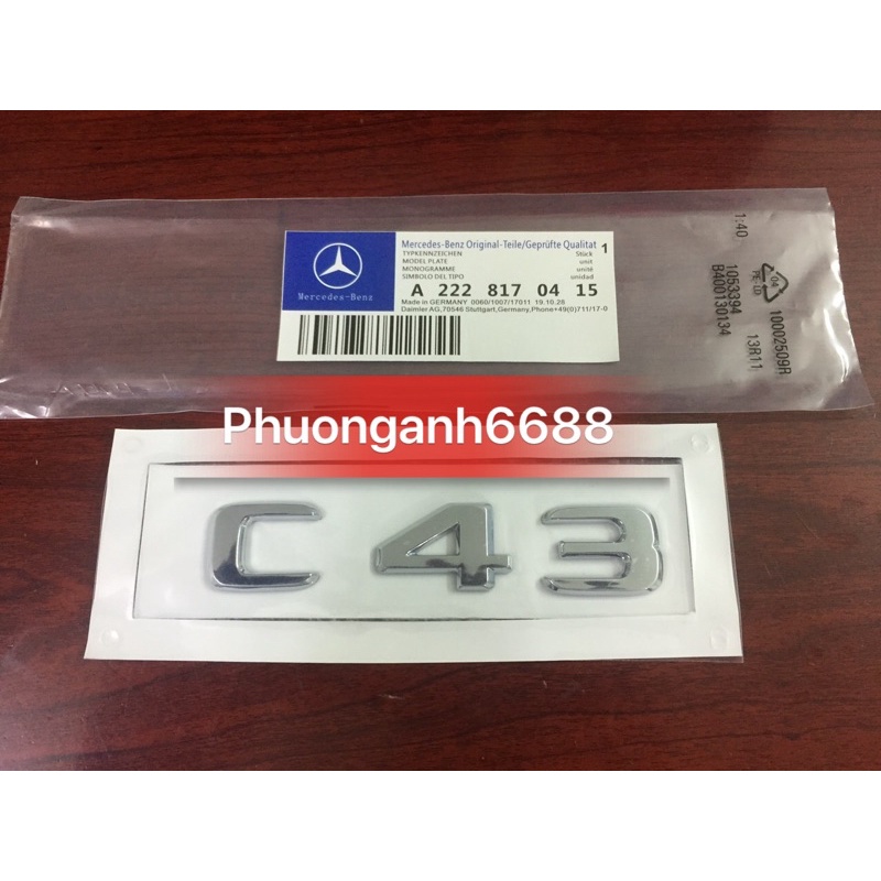 ตัวอักษร C43 สัญลักษณ์ C43 mecsedes โลโก้ c43 mecsedes