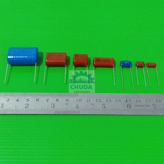 ตัวเก็บประจุ ตัว C ซีไมล่าร์ คาปาซิเตอร์ ไมล่าร์ Mylar Capacitor 630V 102J ถึง 824J #M-Capacitor (1 ตัว)