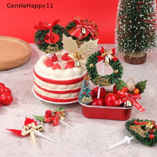 Gentlehappy ส้อมจิ้มผลไม้ รูปต้นคริสต์มาส สําหรับตกแต่งเค้ก ปาร์ตี้ 5 ชิ้น