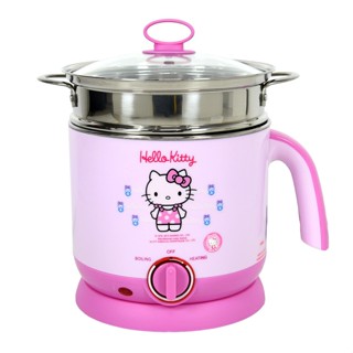 Hello Kitty หม้อต้มไฟฟ้า รุ่น KW-6610 ความจุ 1.5 ลิตร หม้อต้มไร้สาย ซึ้งนึ่ง ฝาแก้ว กำลังไฟ 600 วัตต์ หม้อต้ม ไฟฟ้า