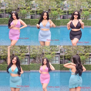 [ใส่โค้ด BLUEBE9 ลด45.- ขั้นต่ำ 300.-] Plus Size Bikibi Set ชุดบิกินี่สาวอวบอ้วน ผ้ามาม่า ชุดbikiniสาวอวบอ้วน