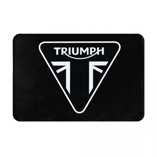 Triumph พรมเช็ดเท้า ผ้าสักหลาด กันลื่น ลายโลโก้รถจักรยานยนต์ ดูดซับน้ํา แห้งเร็ว 16x24 นิ้ว พร้อมส่ง