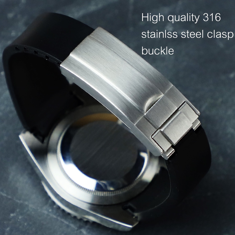 20mm Arc End Rubber Dive Watch Band Strap for Submariner 116610 GMT II Water Ghost Explore 2 Milgaus